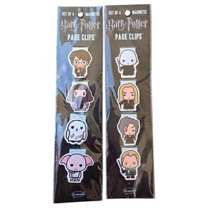 Harry Potter Magnetic Page‎ Clips Re-marks Bookmark Set of 8 Hogwarts Dark Arts